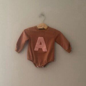 $12 ADD ON romper 6-9M Monogram Monogrammed‎ A Romper Letter Personalized Zara